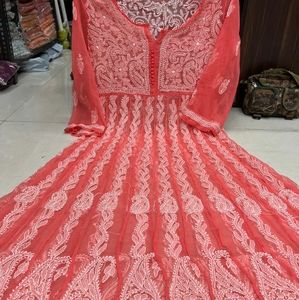 Lucknowi Chikkankari Anarkali